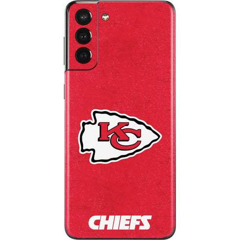 NFL Kansas City Chiefs Distressed Galaxy S21 Plus 5G Skin